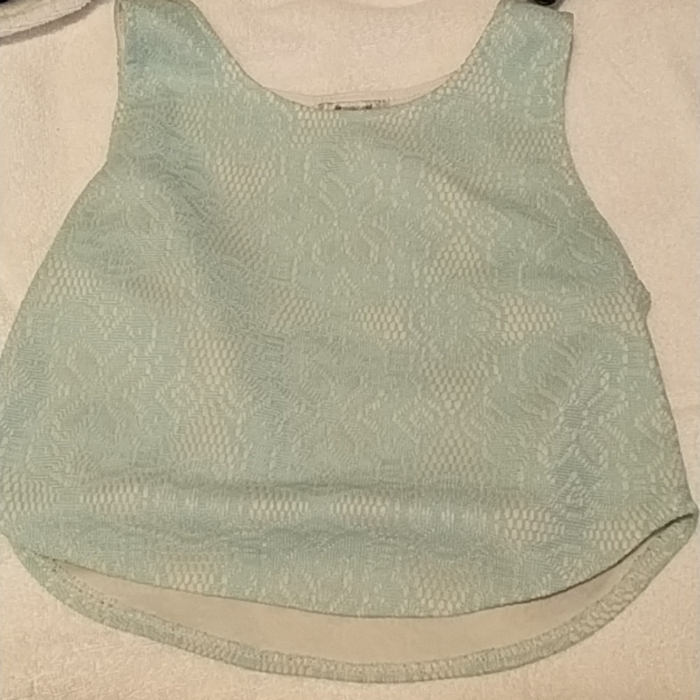 Teal detailed crop top